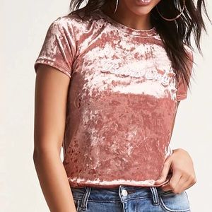Forever21 Crushed Velvet "Babes Only" Top Size M